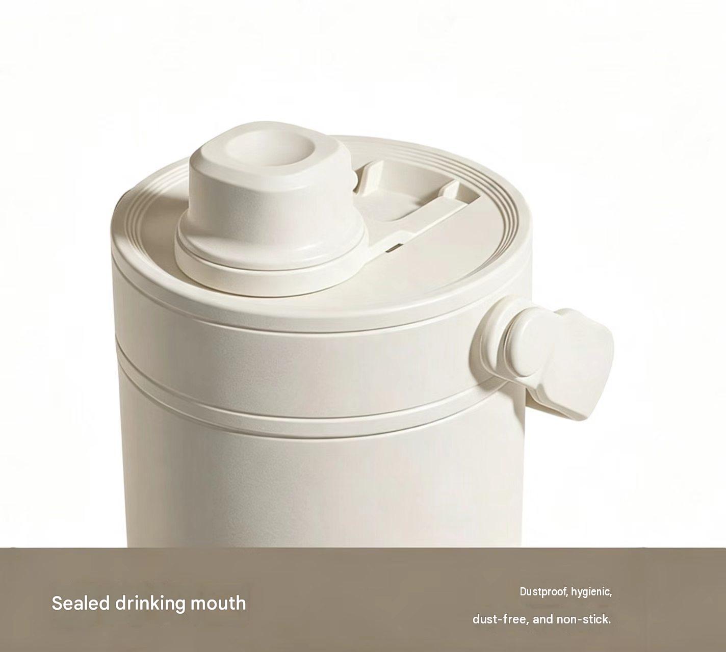 Large-capacity insulated tumbler with 316 stainless steel liner, straw, and dual-drinking design. - 3
